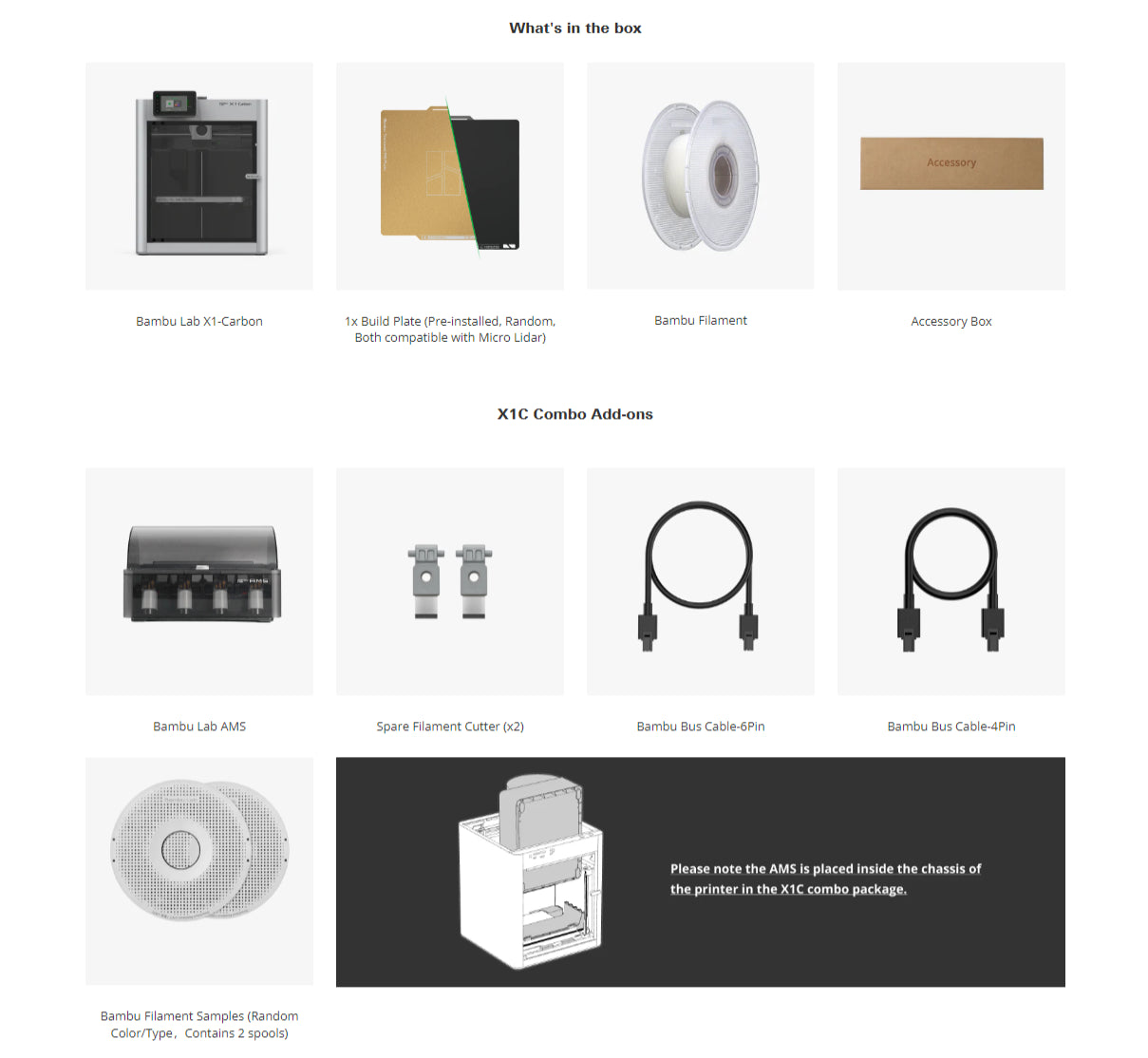 Bambu Lab X1-Carbon Combo 3D Printer (AMS Included)