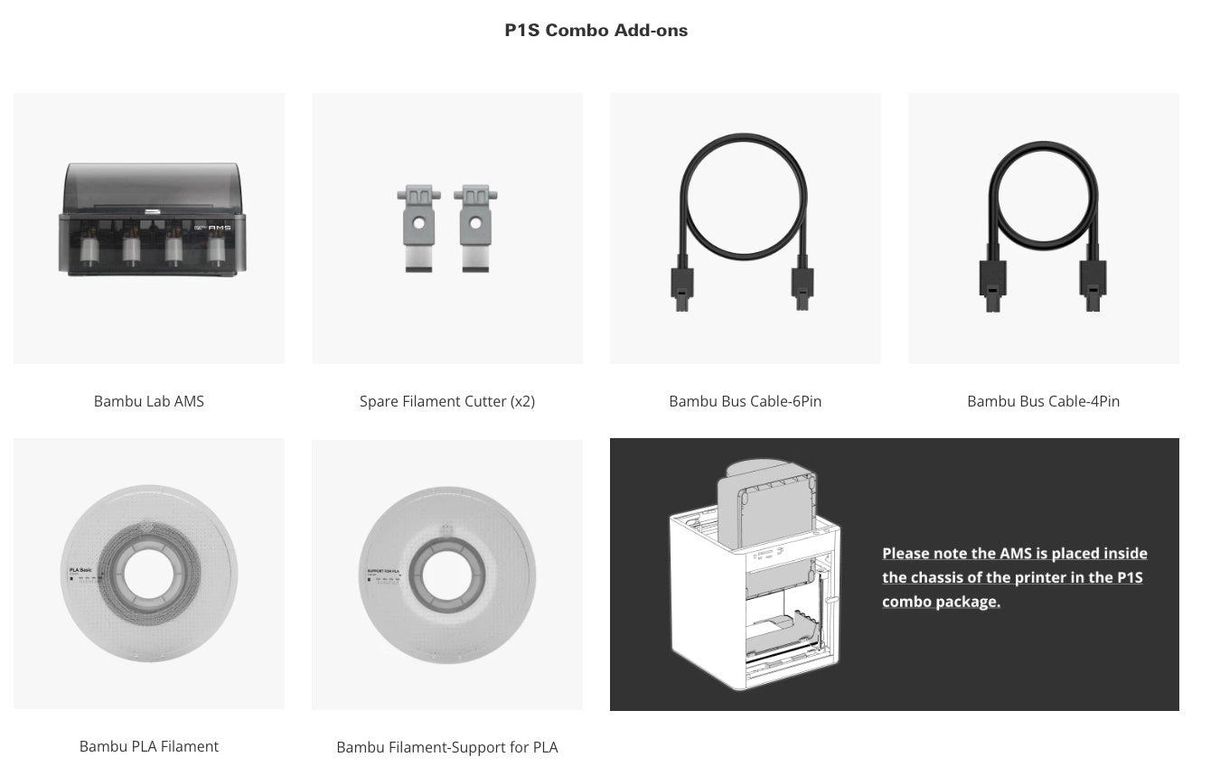 Bambu Lab P1S Combo 3D Printer (AMS Included)